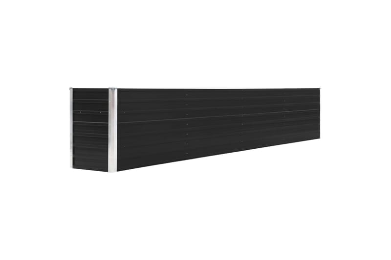 Haveplantekasse 320 X 80 X 45 Cm Galvaniseret Stål Antracitg - Grå - Havemøbler - Øvrigt havetilbehør - Tilbehør udendørs - Havekrukker