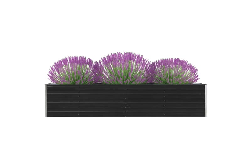 Haveplantekasse 320 X 80 X 45 Cm Galvaniseret Stål Antracitg - Grå - Havemøbler - Øvrigt havetilbehør - Tilbehør udendørs - Havekrukker