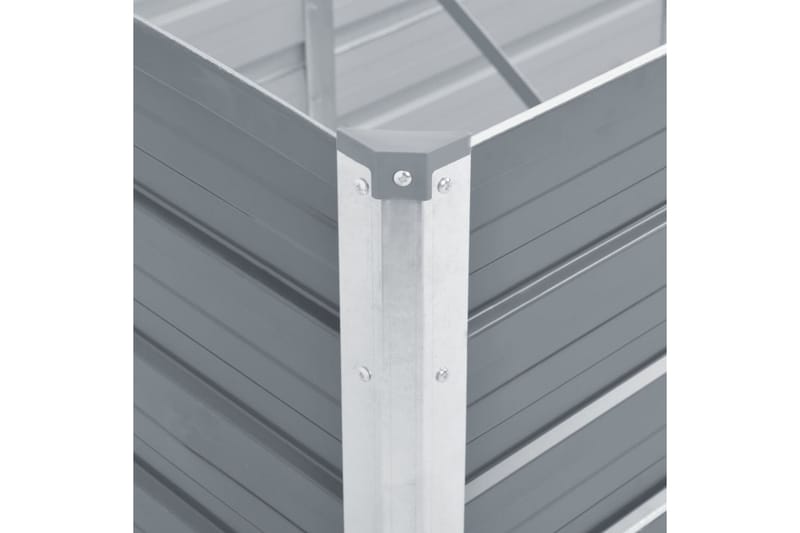 Haveplantekasse Galvaniseret Stål 129 X 129 X 77 Cm Grå - Grå - Havemøbler - Øvrigt havetilbehør - Tilbehør udendørs - Havekrukker
