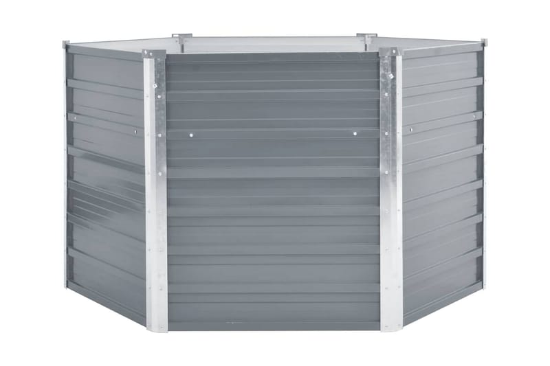 Haveplantekasse Galvaniseret Stål 129 X 129 X 77 Cm Grå - Grå - Havemøbler - Øvrigt havetilbehør - Tilbehør udendørs - Havekrukker