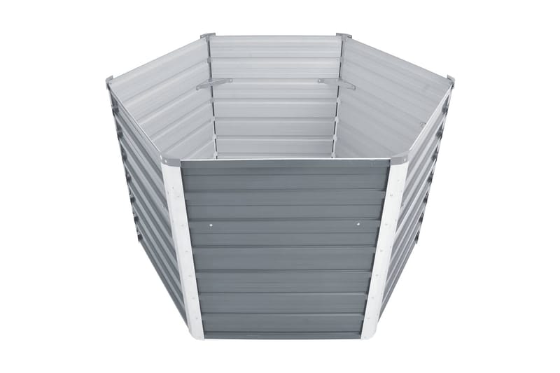 Haveplantekasse Galvaniseret Stål 129 X 129 X 77 Cm Grå - Grå - Havemøbler - Øvrigt havetilbehør - Tilbehør udendørs - Havekrukker