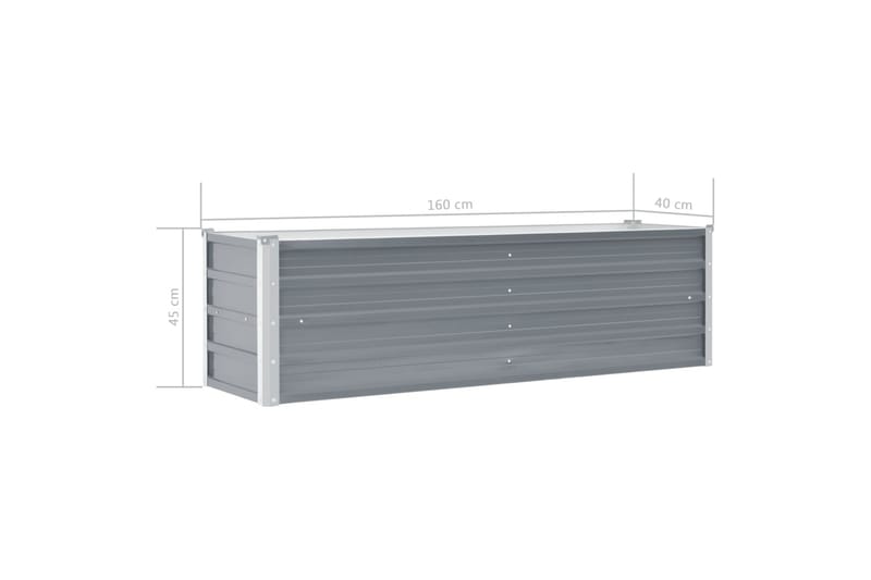 Haveplantekasse Galvaniseret Stål 160 X 40 X 45 Cm Grå - Grå - Havemøbler - Øvrigt havetilbehør - Tilbehør udendørs - Havekrukker