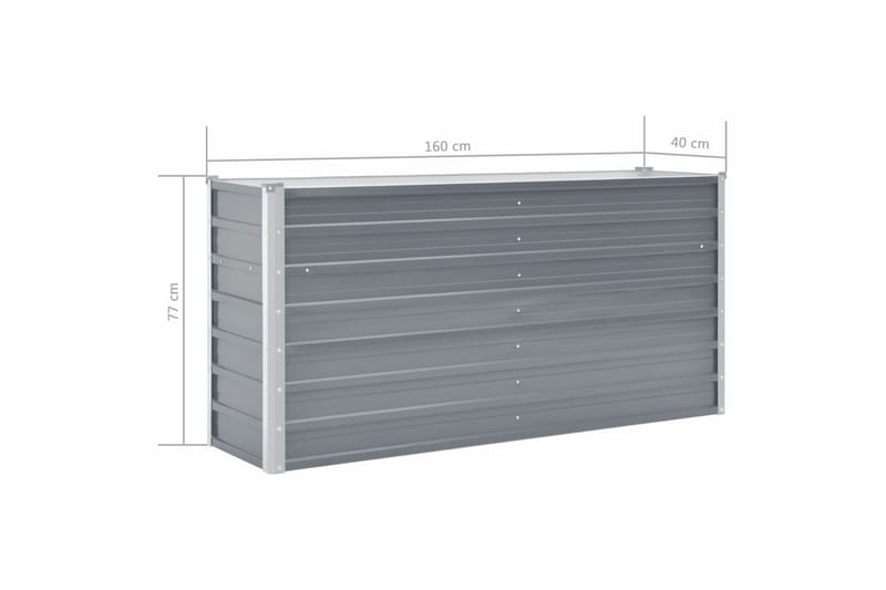 Haveplantekasse Galvaniseret Stål 160 X 40 X 77 Cm - Grå - Havemøbler - Øvrigt havetilbehør - Tilbehør udendørs - Havekrukker