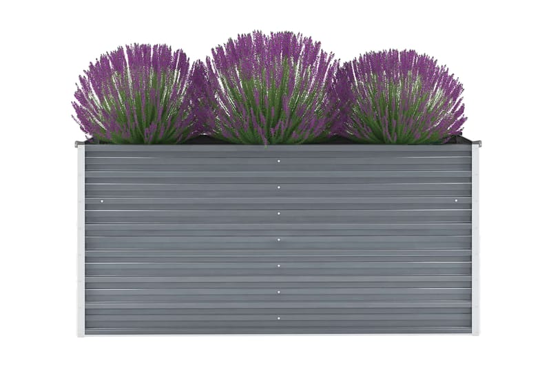 Haveplantekasse Galvaniseret Stål 160 X 40 X 77 Cm - Grå - Havekrukker - Blomsterkasser