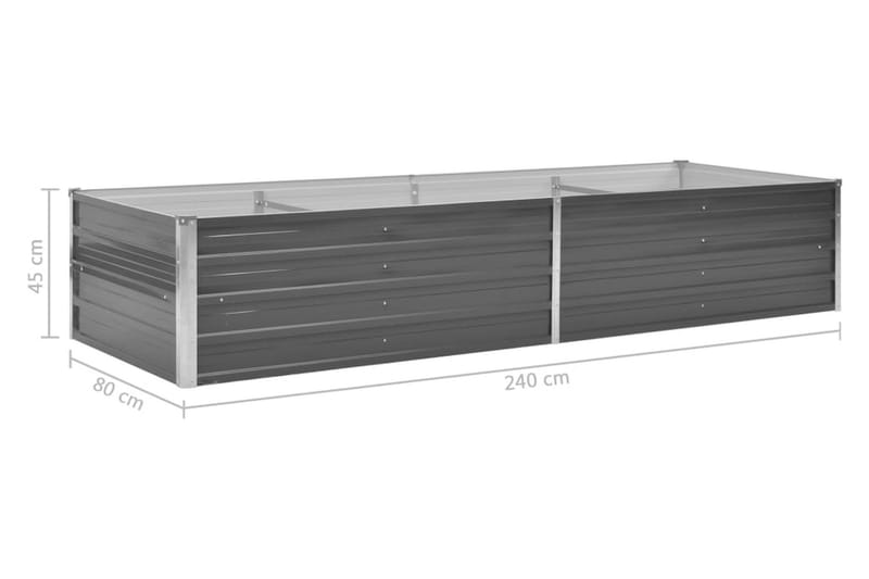 Haveplantekasse Galvaniseret Stål 240 X 80 X 45 Cm Grå - Grå - Havemøbler - Øvrigt havetilbehør - Tilbehør udendørs - Havekrukker