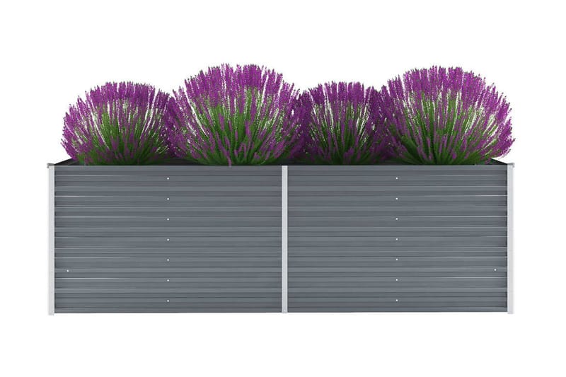 Haveplantekasse Galvaniseret Stål 240 X 80 X 77 Cm Grå - Grå - Blomsterkasser - Havekrukker