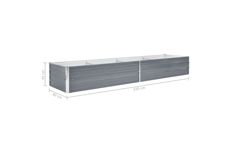 Haveplantekasse Galvaniseret Stål 320 X 80 X 45 Cm Grå - Grå - Havemøbler - Øvrigt havetilbehør - Tilbehør udendørs - Havekrukker