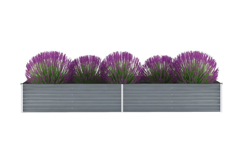 Haveplantekasse Galvaniseret Stål 320 X 80 X 45 Cm Grå - Grå - Blomsterkasser - Havekrukker
