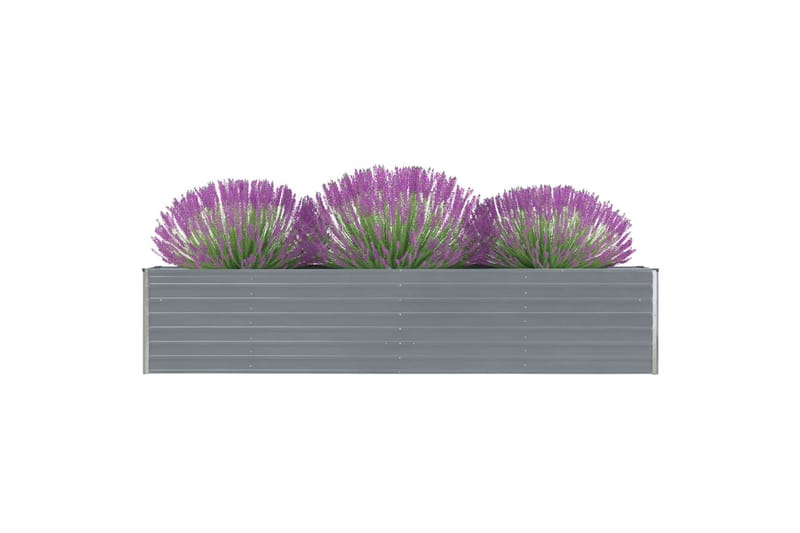 Haveplantekasse Galvaniseret Stål 320 X 80 X 45 Cm Grå - Grå - Blomsterkasser - Havekrukker