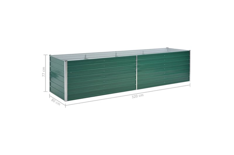 Haveplantekasse Galvaniseret Stål 320 X 80 X 77 Cm Grøn - Grøn - Havemøbler - Øvrigt havetilbehør - Tilbehør udendørs - Havekrukker