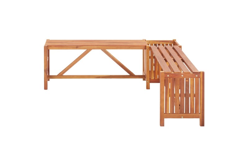 Hjørnebænk Med Plantekasse 150X150X40 cm Massivt Akacietræ - Brun - Havemøbler - Øvrigt havetilbehør - Tilbehør udendørs - Havekrukker