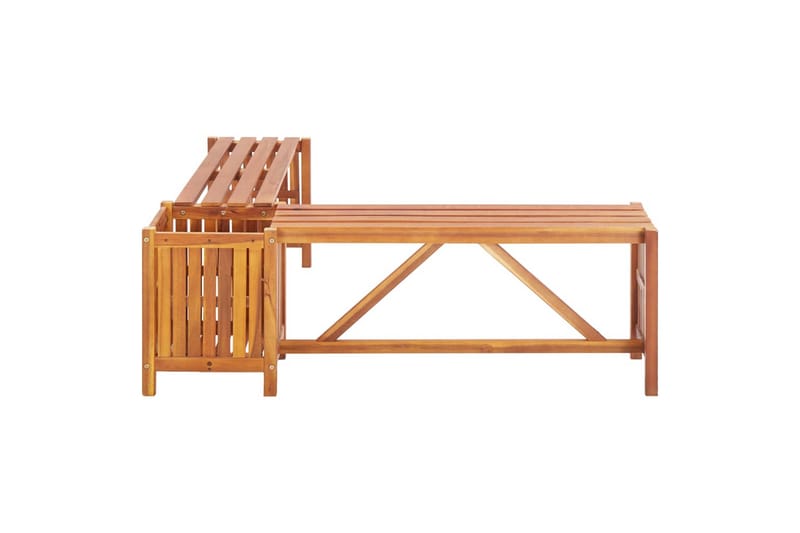 Hjørnebænk Med Plantekasse 150X150X40 cm Massivt Akacietræ - Brun - Havemøbler - Øvrigt havetilbehør - Tilbehør udendørs - Havekrukker