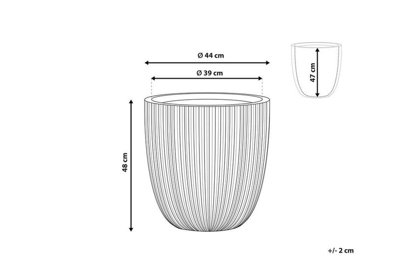 Krukke 44 x 44 x 48 cm Grå CHIOS - Grå - Havemøbler - Øvrigt havetilbehør - Tilbehør udendørs - Havekrukker