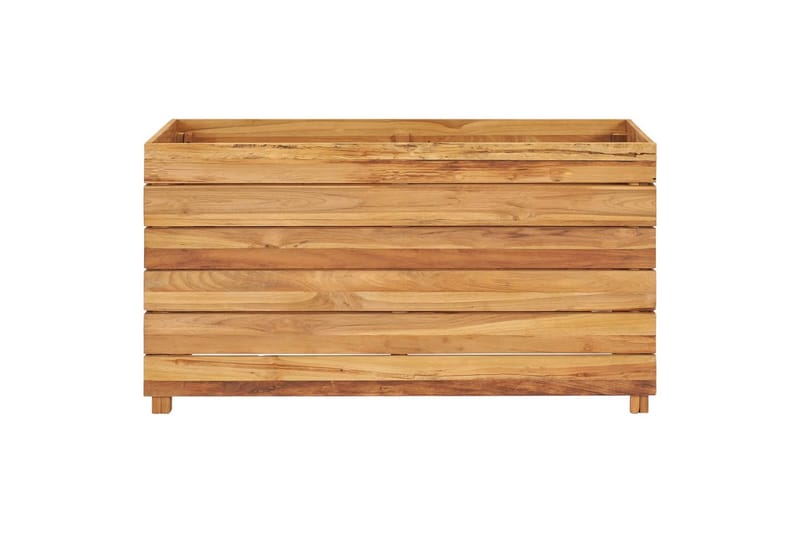 plantekasse 100 x 40 x 55 cm genanvendt teaktræ og stål - Brun - Havemøbler - Øvrigt havetilbehør - Tilbehør udendørs - Havekrukker