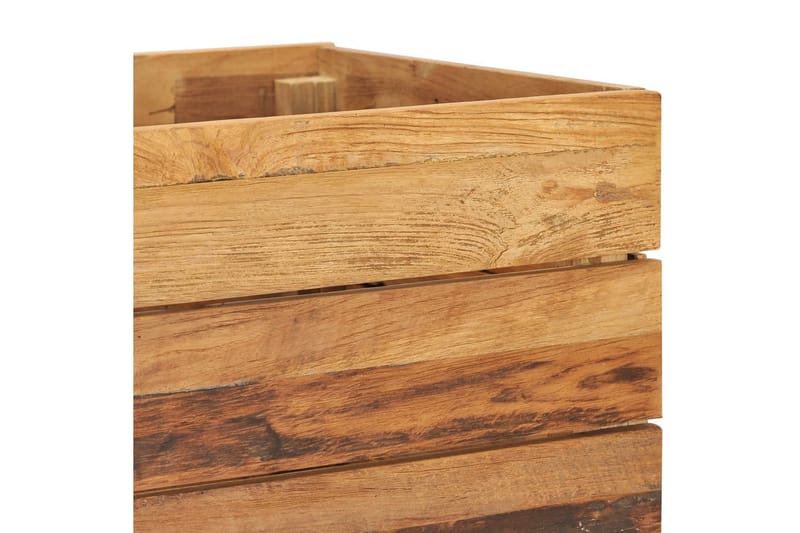 plantekasse 100 x 40 x 72 cm genanvendt teaktræ og stål - Brun - Havemøbler - Øvrigt havetilbehør - Tilbehør udendørs - Havekrukker