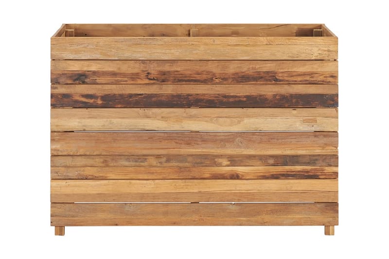 plantekasse 100 x 40 x 72 cm genanvendt teaktræ og stål - Brun - Havemøbler - Øvrigt havetilbehør - Tilbehør udendørs - Havekrukker