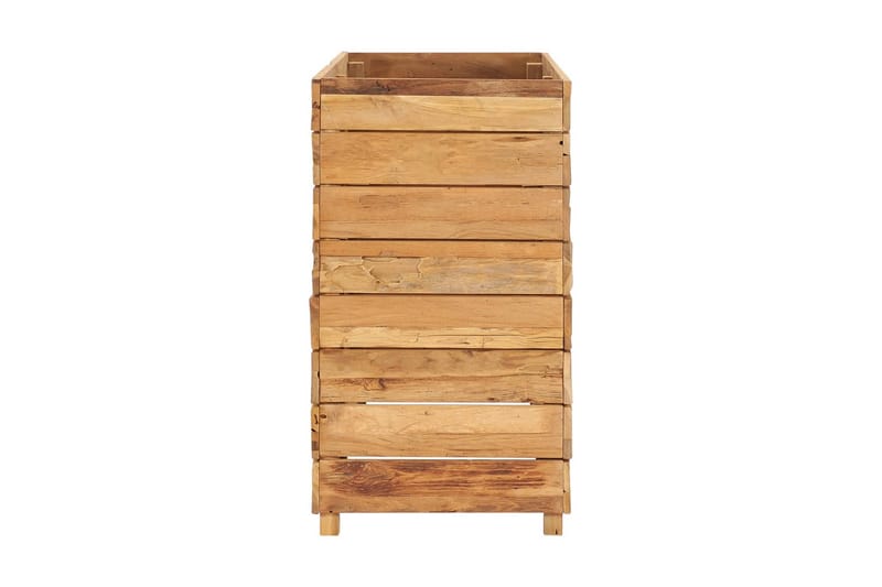 plantekasse 100 x 40 x 72 cm genanvendt teaktræ og stål - Brun - Havemøbler - Øvrigt havetilbehør - Tilbehør udendørs - Havekrukker