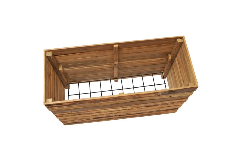 plantekasse 100 x 40 x 72 cm genanvendt teaktræ og stål - Brun - Havemøbler - Øvrigt havetilbehør - Tilbehør udendørs - Havekrukker