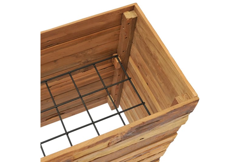 plantekasse 100 x 40 x 72 cm genanvendt teaktræ og stål - Brun - Havemøbler - Øvrigt havetilbehør - Tilbehør udendørs - Havekrukker