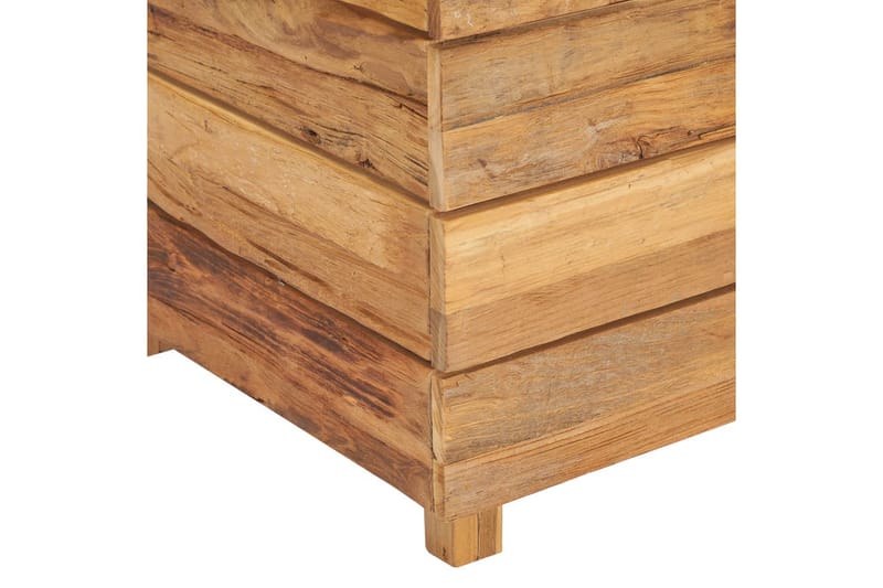 plantekasse 100 x 40 x 72 cm genanvendt teaktræ og stål - Brun - Havemøbler - Øvrigt havetilbehør - Tilbehør udendørs - Havekrukker