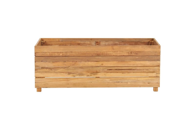 plantekasse 100x40x38 cm genanvendt teaktræ og stål - Brun - Havemøbler - Øvrigt havetilbehør - Tilbehør udendørs - Havekrukker