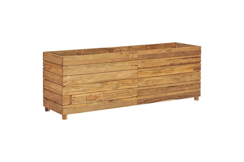 plantekasse 150 x 40 x 55 cm genanvendt teaktræ og stål - Brun - Havemøbler - Øvrigt havetilbehør - Tilbehør udendørs - Havekrukker