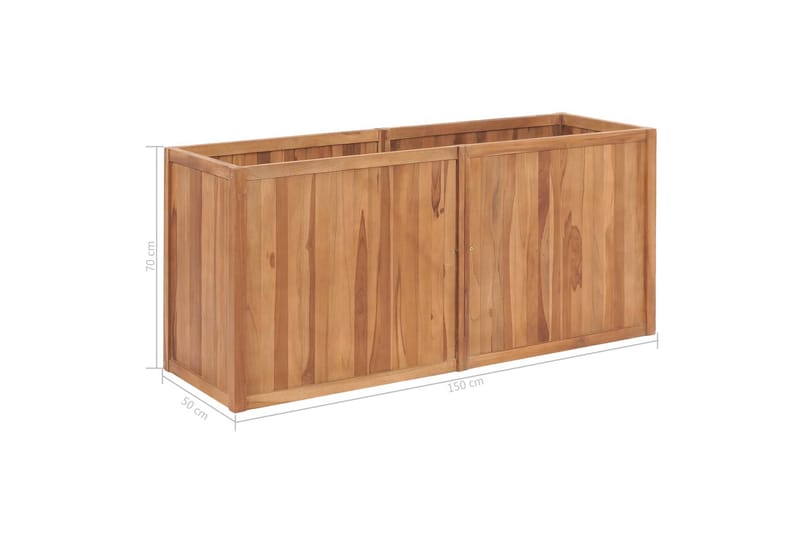 Plantekasse 150x50x70 cm Massivt Teaktræ - Brun - Havemøbler - Øvrigt havetilbehør - Tilbehør udendørs - Havekrukker
