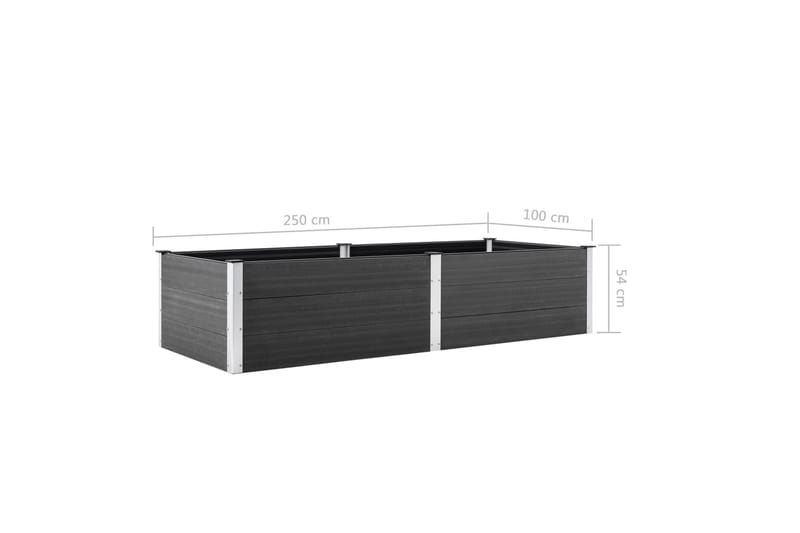 plantekasse 250x100x54 cm WPC grå - Grå - Havemøbler - Øvrigt havetilbehør - Tilbehør udendørs - Havekrukker
