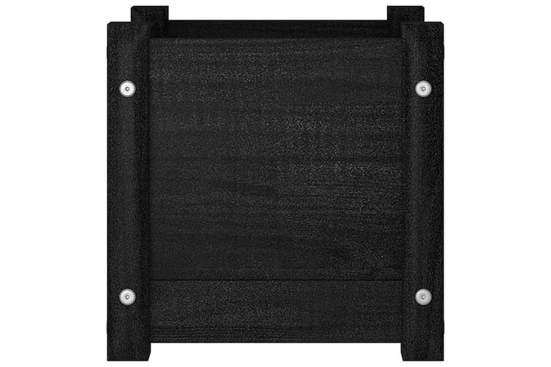 plantekasse 31x31x31 cm massivt fyrretræ sort - Sort - Havemøbler - Øvrigt havetilbehør - Tilbehør udendørs - Havekrukker