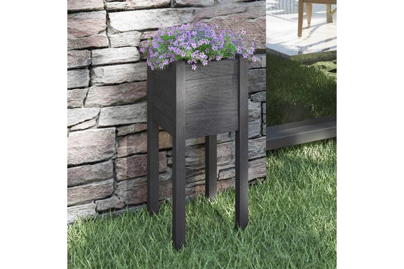 plantekasse 31x31x70 cm massivt fyrretræ grå - Grå - Havemøbler - Øvrigt havetilbehør - Tilbehør udendørs - Havekrukker