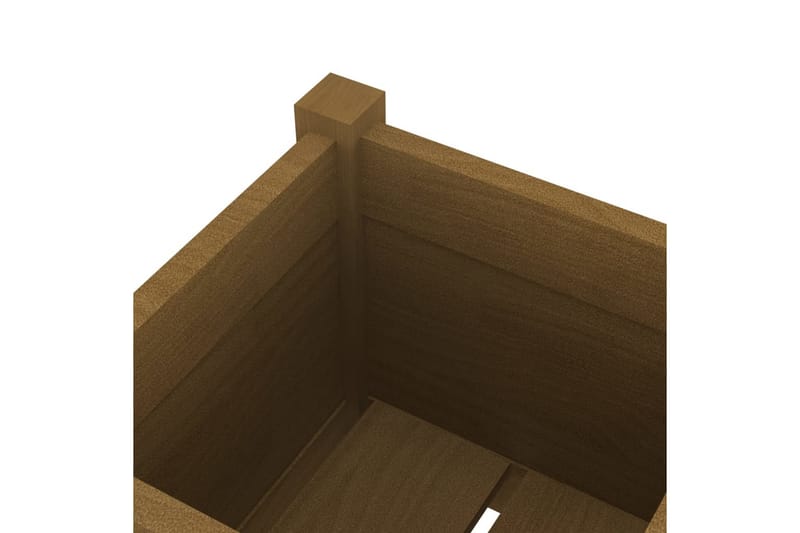 plantekasse 31x31x70 cm massivt fyrretræ gyldenbrun - Brun - Havemøbler - Øvrigt havetilbehør - Tilbehør udendørs - Havekrukker