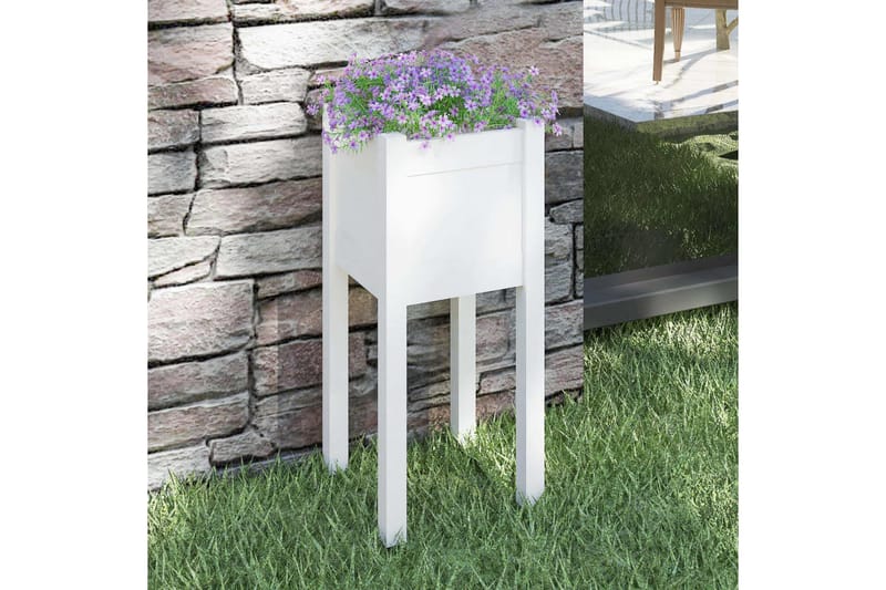 plantekasse 31x31x70 cm massivt fyrretræ hvid - Hvid - Havemøbler - Øvrigt havetilbehør - Tilbehør udendørs - Havekrukker