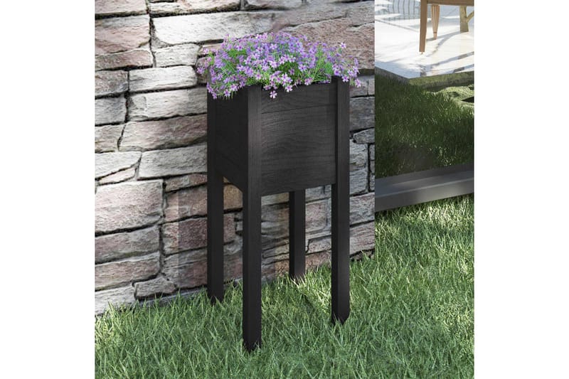 plantekasse 31x31x70 cm massivt fyrretræ sort - Sort - Havemøbler - Øvrigt havetilbehør - Tilbehør udendørs - Havekrukker