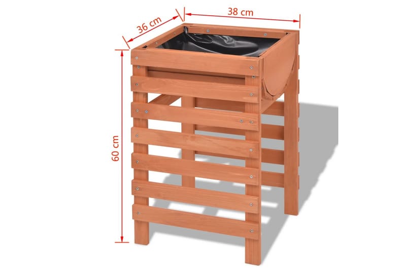 Plantekasse 38X36X60 Cm Træ - Beige - Blomsterkasser - Havekrukker