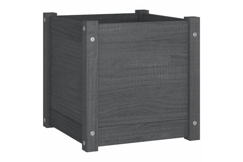 plantekasse 40x40x40 cm massivt fyrretræ grå - Grå - Havemøbler - Øvrigt havetilbehør - Tilbehør udendørs - Havekrukker