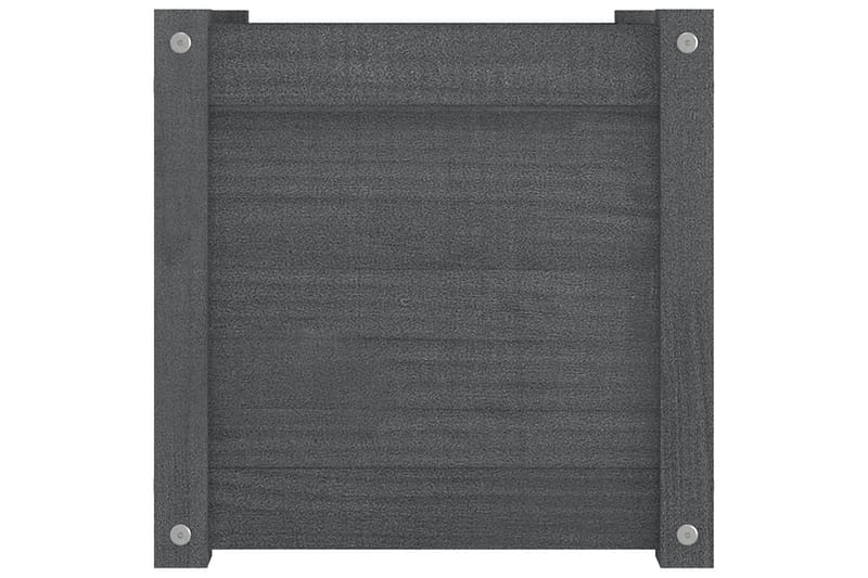 plantekasse 40x40x40 cm massivt fyrretræ grå - Grå - Havemøbler - Øvrigt havetilbehør - Tilbehør udendørs - Havekrukker