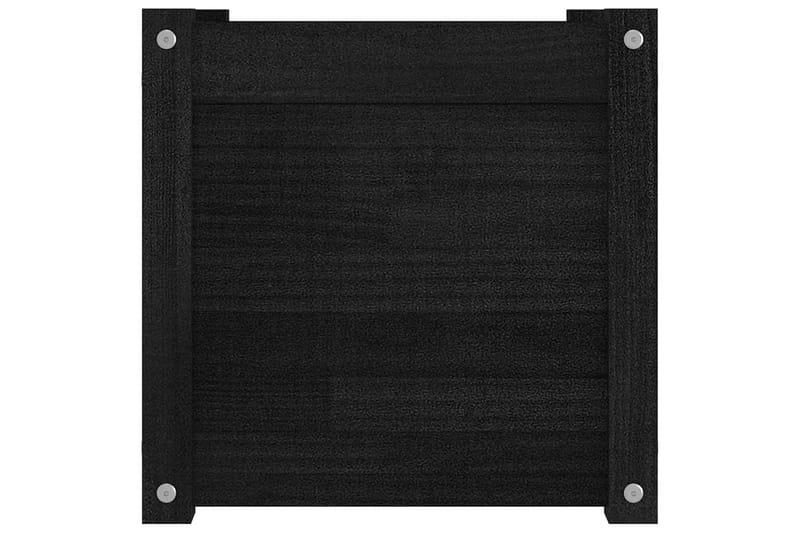 plantekasse 40x40x40 cm massivt fyrretræ  sort - Sort - Havemøbler - Øvrigt havetilbehør - Tilbehør udendørs - Havekrukker