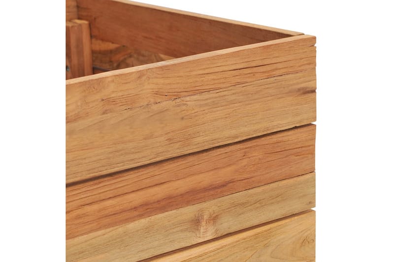 plantekasse 50x40x38 cm genanvendt teaktræ og stål - Brun - Havemøbler - Øvrigt havetilbehør - Tilbehør udendørs - Havekrukker