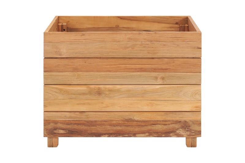 plantekasse 50x40x38 cm genanvendt teaktræ og stål - Brun - Havemøbler - Øvrigt havetilbehør - Tilbehør udendørs - Havekrukker