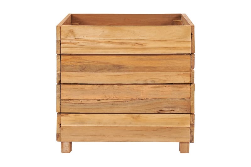 plantekasse 50x40x38 cm genanvendt teaktræ og stål - Brun - Havemøbler - Øvrigt havetilbehør - Tilbehør udendørs - Havekrukker