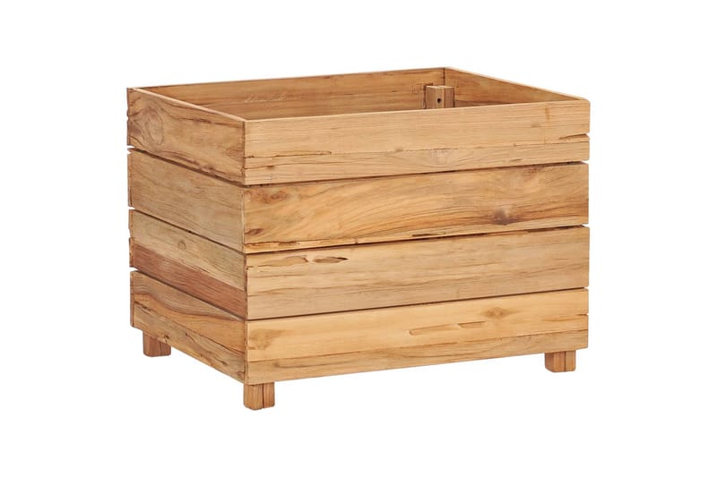 plantekasse 50x40x38 cm genanvendt teaktræ og stål - Brun - Havemøbler - Øvrigt havetilbehør - Tilbehør udendørs - Havekrukker