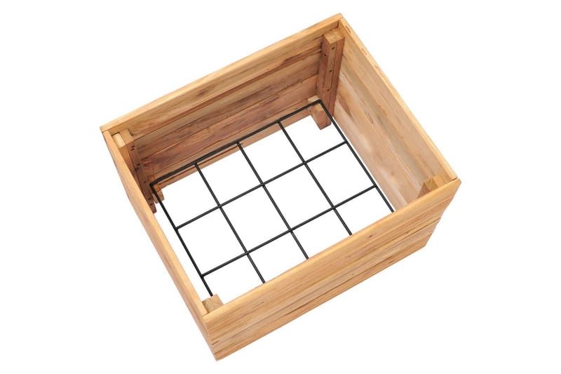 plantekasse 50x40x38 cm genanvendt teaktræ og stål - Brun - Havemøbler - Øvrigt havetilbehør - Tilbehør udendørs - Havekrukker