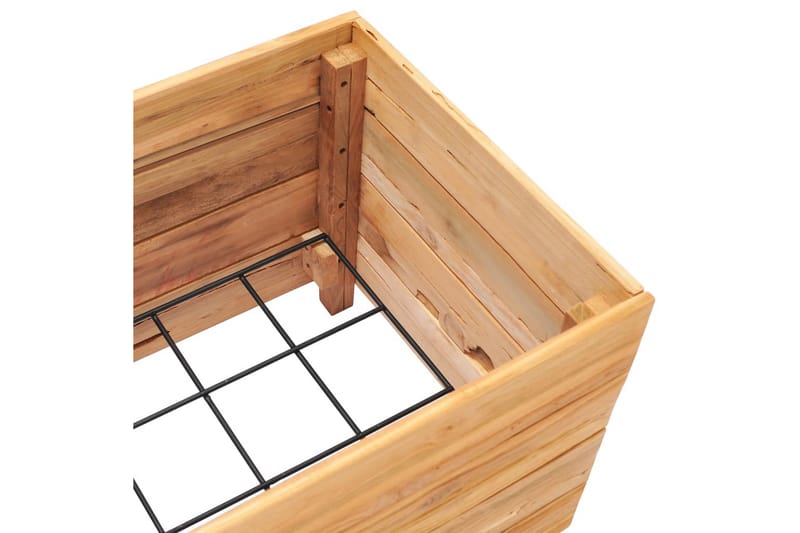 plantekasse 50x40x38 cm genanvendt teaktræ og stål - Brun - Havemøbler - Øvrigt havetilbehør - Tilbehør udendørs - Havekrukker
