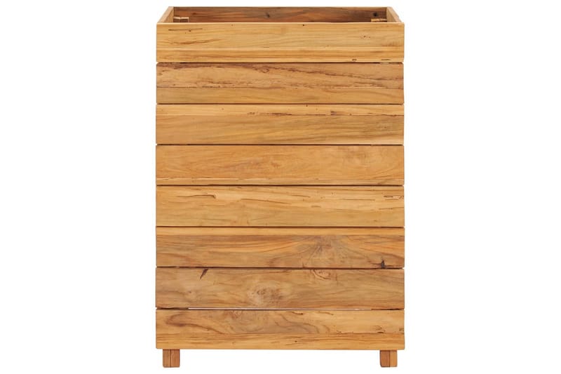 plantekasse 50x40x72 cm genanvendt teaktræ og stål - Brun - Havemøbler - Øvrigt havetilbehør - Tilbehør udendørs - Havekrukker