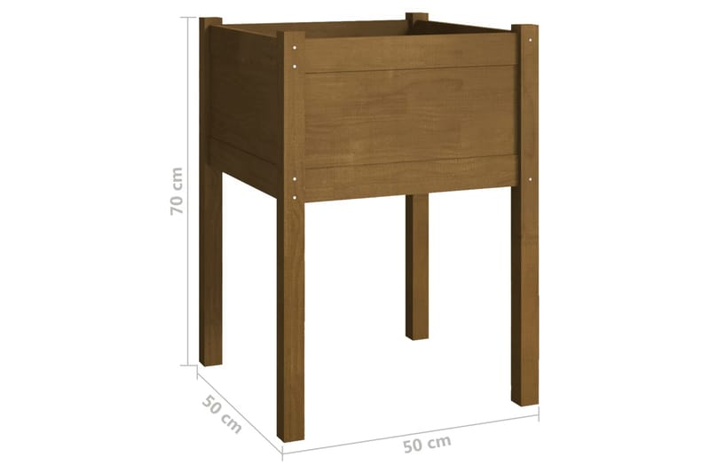 plantekasse 50x50x70 cm massivt fyrretræ gyldenbrun - Brun - Blomsterkasser - Havekrukker