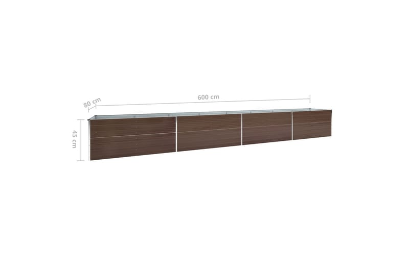 Plantekasse 600X80X45 cm Galvaniseret Stål Brun - Havemøbler - Øvrigt havetilbehør - Tilbehør udendørs - Havekrukker
