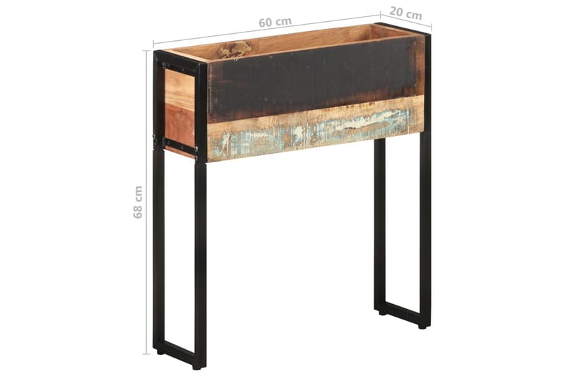 plantekasse 60x20x68 cm massivt genbrugstræ - Flerfarvet - Havemøbler - Øvrigt havetilbehør - Tilbehør udendørs - Havekrukker