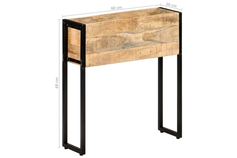 plantekasse 60x20x68 cm ru mangotræ - Brun - Havemøbler - Øvrigt havetilbehør - Tilbehør udendørs - Havekrukker