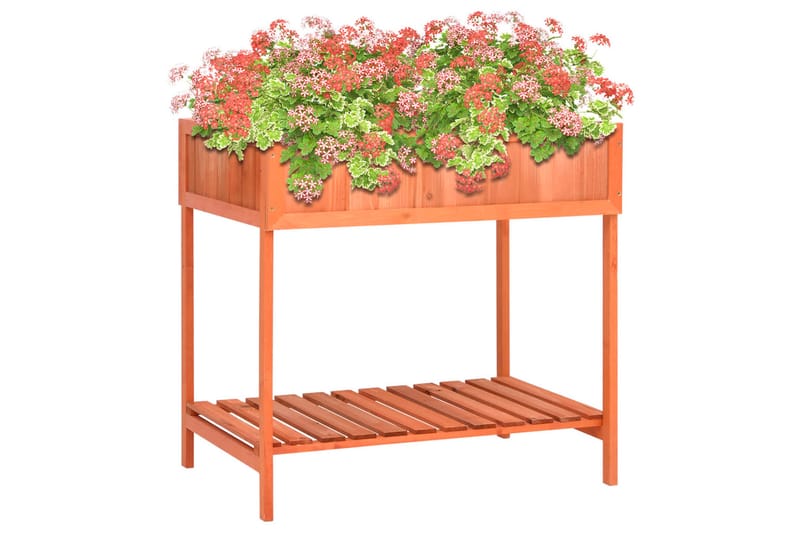 plantekasse 80x60x80 cm massivt grantræ - Brun - Blomsterkasser - Havekrukker