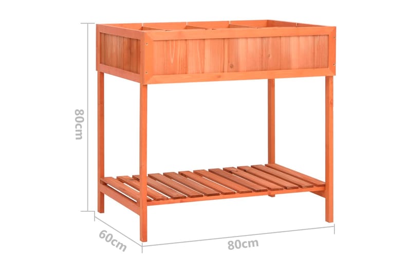 plantekasse 80x60x80 cm massivt grantræ - Brun - Havemøbler - Øvrigt havetilbehør - Tilbehør udendørs - Havekrukker